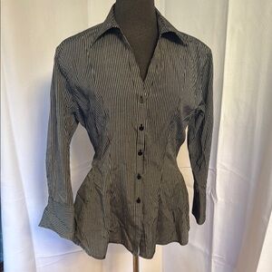 Grand & Greene Black and White Fitted Long Sleeve Shirt